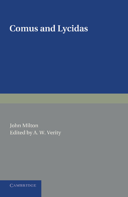 Comus and Lycidas (Paperback / softback) 9781107620018
