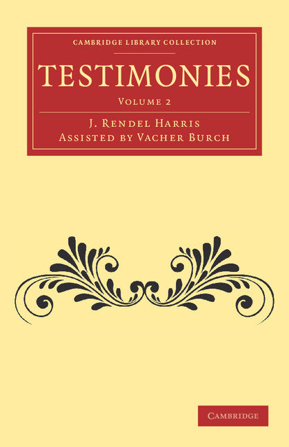Testimonies: Volume 2 (Paperback / softback) 9781108039703