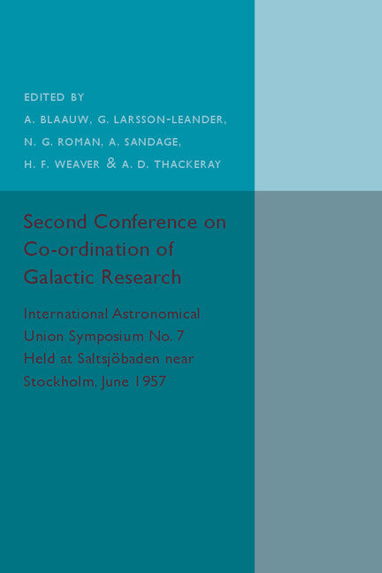 Second Conference on Co-ordination of Galactic Research; International Astronomical Union Symposium No.7 - Held at Saltsjöbaden Near Stockholm, June 1957 (Paperback / softback) 9781316612620