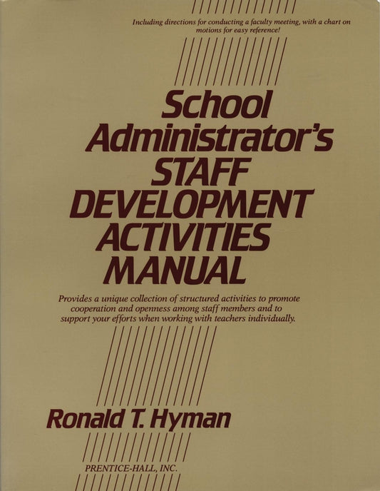 School Administrator's Staff Development Activities Manual (Paperback / softback) 9780137926077