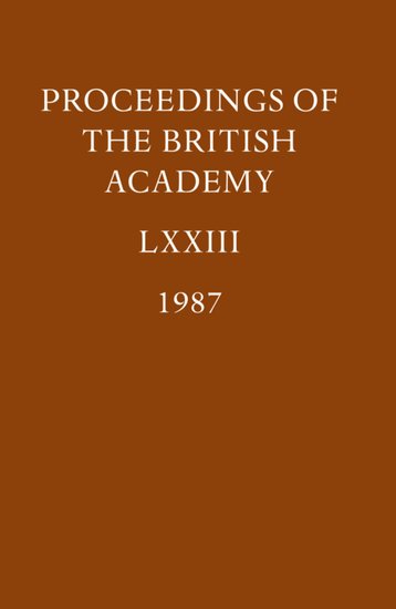 Proceedings: Vol. LXXIII (1987) (Hardback) 9780197260739