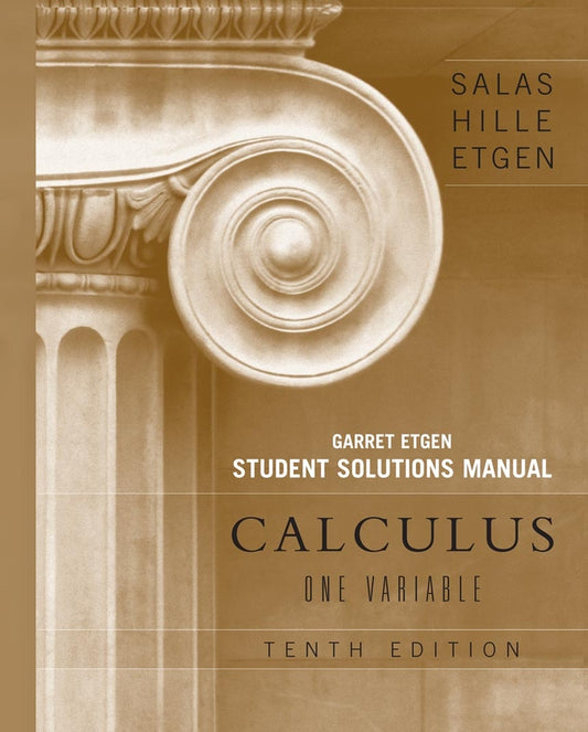 Calculus: One Variable, 10e Chapters 1 - 12 Student Solutions Manual (Paperback / softback) 9780470105535
