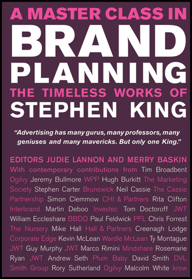 A Master Class in Brand Planning; The Timeless Works of Stephen King (Hardback) 9780470517918