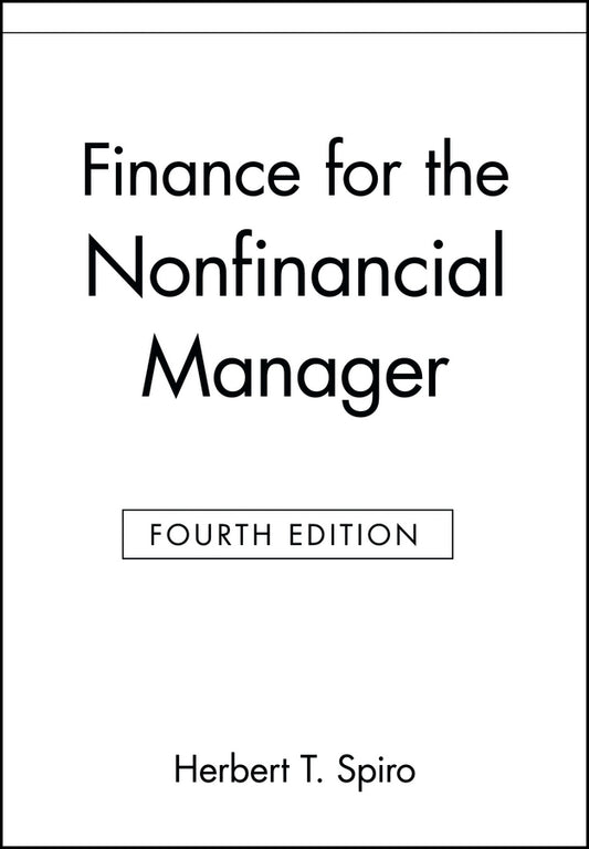 Finance for the Nonfinancial Manager (Paperback / softback) 9780471127888