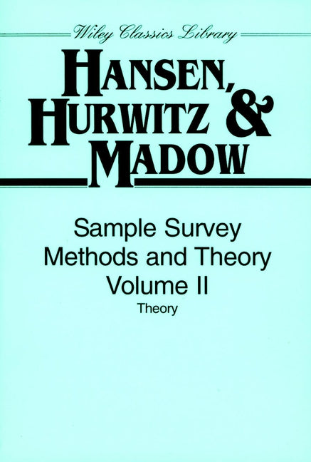Sample Survey Methods and Theory, Volume 2; Theory (Paperback / softback) 9780471309666