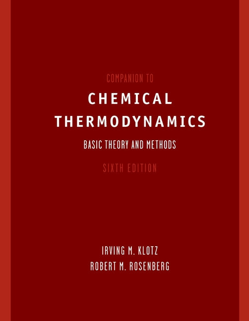 Companion to Chemical Thermodynamics (Paperback / softback) 9780471372202