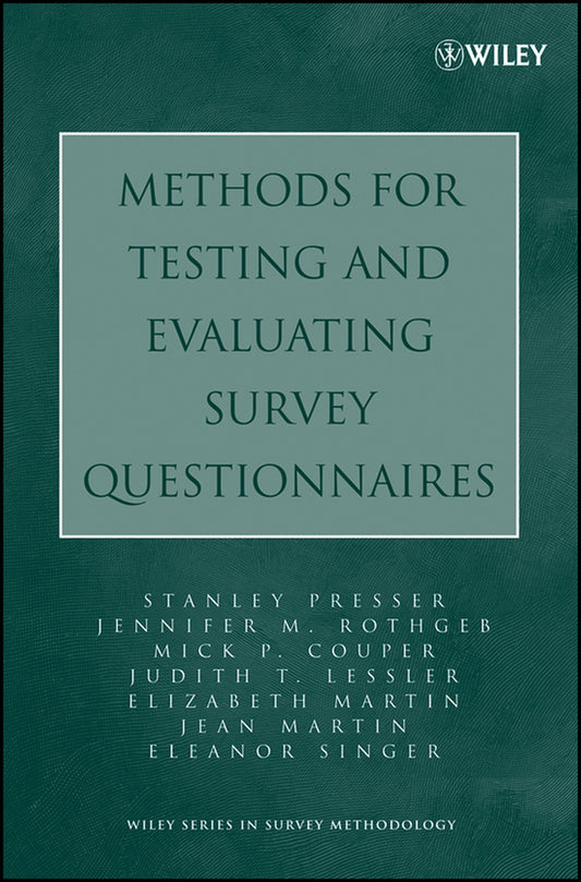 Methods for Testing and Evaluating Survey Questionnaires (Paperback / softback) 9780471458418