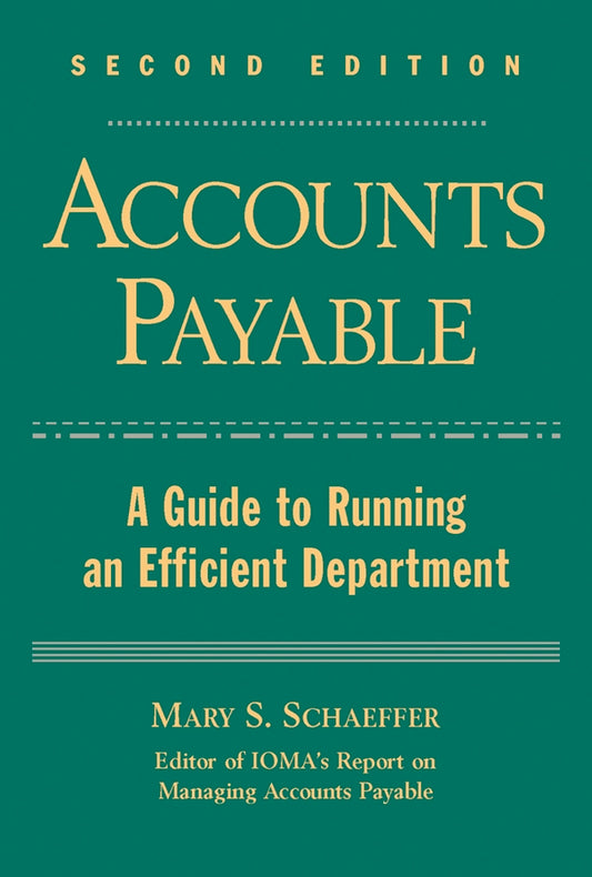 Accounts Payable; A Guide to Running an Efficient Department (Hardback) 9780471636908