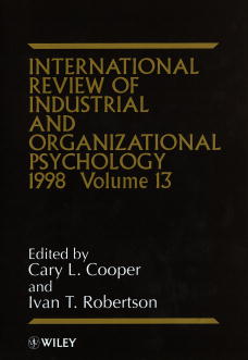 International Review of Industrial and Organizational Psychology 1998, Volume 13 (Hardback) 9780471977223