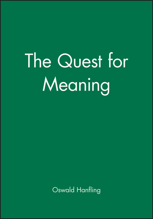 The Quest for Meaning (Paperback / softback) 9780631153337