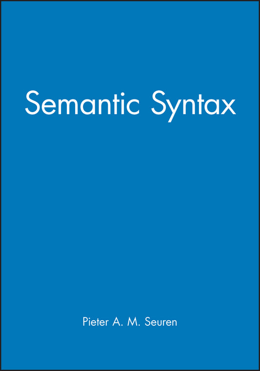 Semantic Syntax (Paperback / softback) 9780631160069