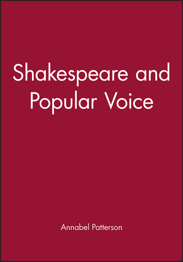 Shakespeare and Popular Voice (Paperback / softback) 9780631168737