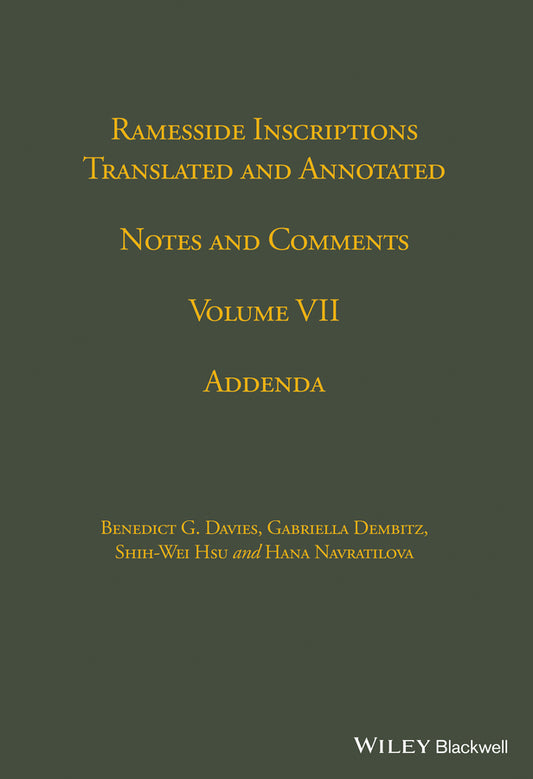 Ramesside Inscriptions, Addenda (Hardback) 9780631184416