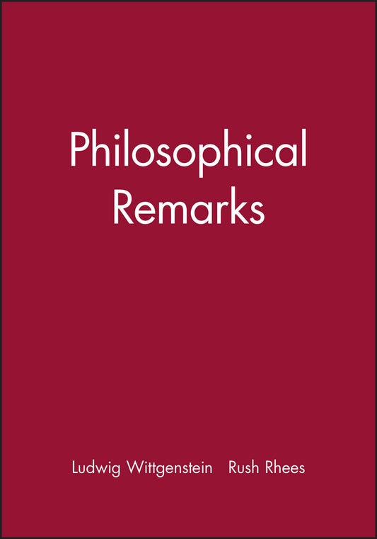 Philosophical Remarks (Paperback / softback) 9780631191308
