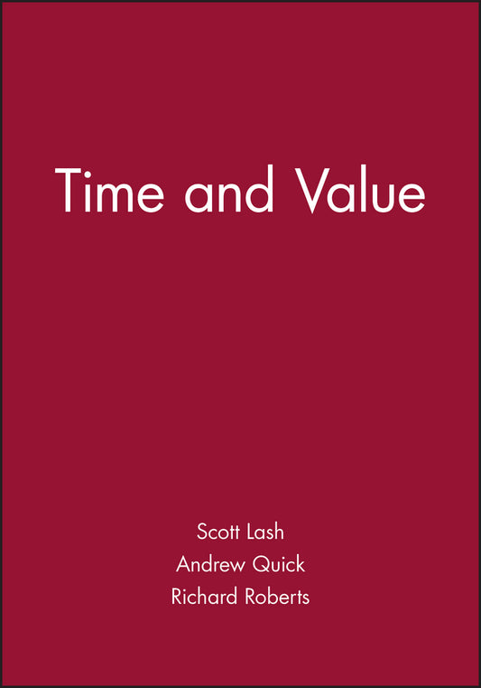 Time and Value (Paperback / softback) 9780631210030