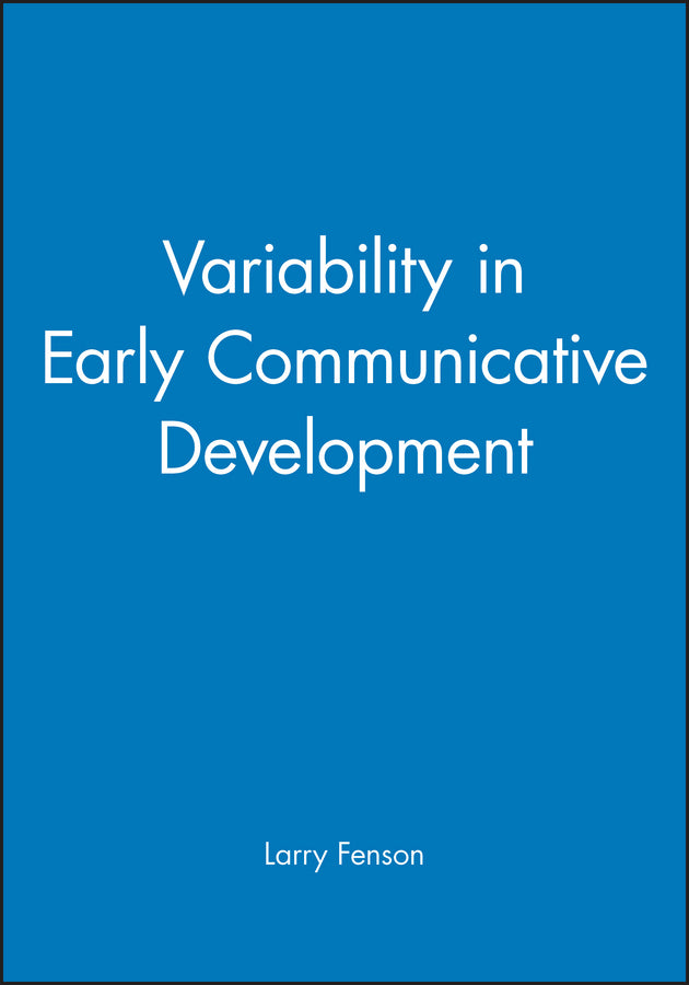 Variability in Early Communicative Development (Paperback / softback) 9780631224471