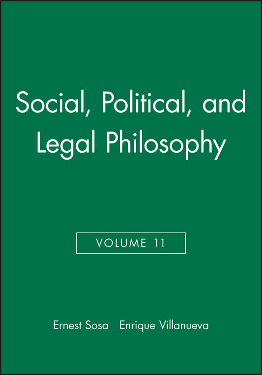 Social, Political, and Legal Philosophy, Volume 11 (Paperback / softback) 9780631230267