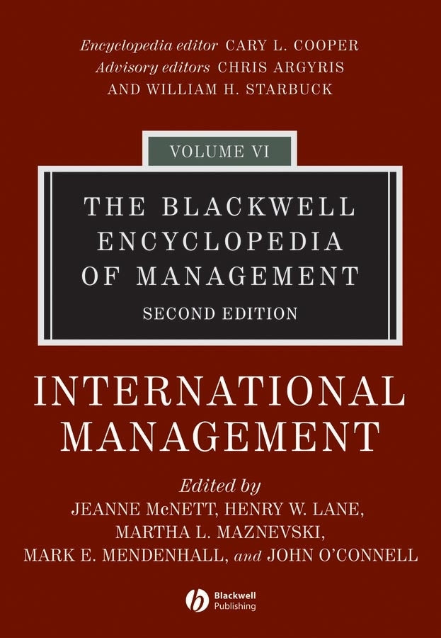 The Blackwell Encyclopedia of Management, International Management (Hardback) 9780631234937