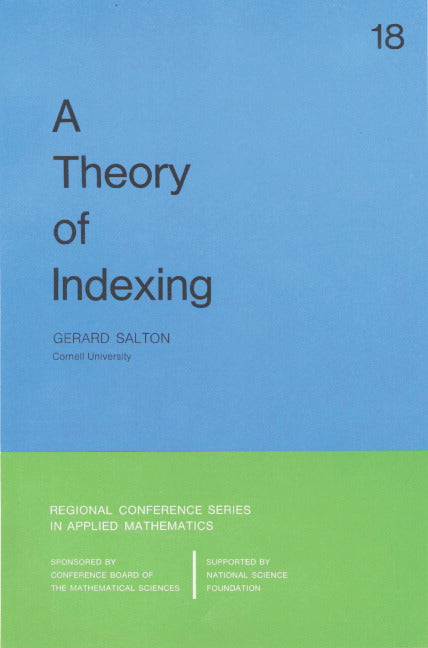 A Theory of Indexing (Paperback / softback) 9780898710151
