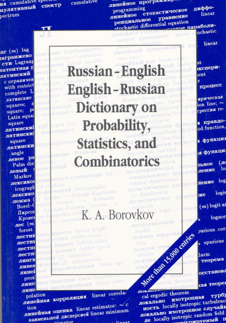 Russian–English English–Russian Dictionary on Probability, Statistics, and Combinatorics (Paperback / softback) 9780898713169