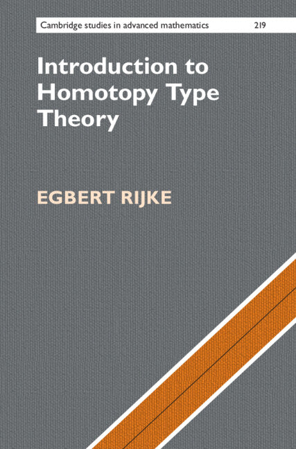 Introduction to Homotopy Type Theory (Hardback) 9781108844161