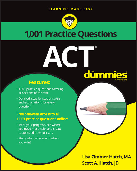 ACT; 1,001 Practice Questions For Dummies (Paperback / softback) 9781119275435