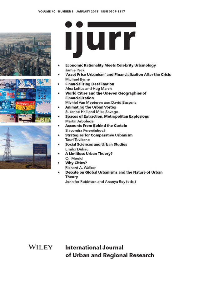 International Journal of Urban and Regional Research, Volume 40, Number 1 (Paperback / softback) 9781119296829