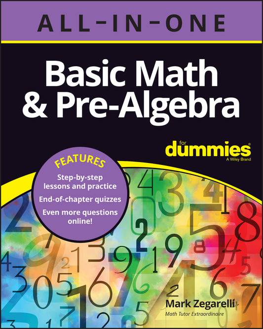 Basic Math & Pre-Algebra All-in-One For Dummies (+ Chapter Quizzes Online) (Paperback / softback) 9781119867081