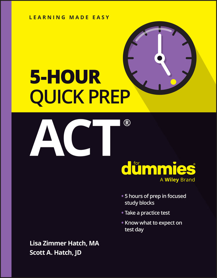 ACT 5-Hour Quick Prep For Dummies (Paperback / softback) 9781394231638
