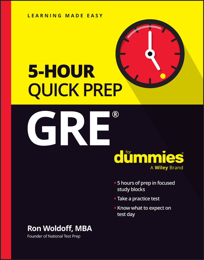 GRE 5-Hour Quick Prep For Dummies (Paperback / softback) 9781394233403