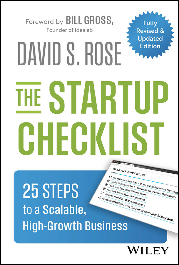 The Startup Checklist; 25 Steps to a Scalable, High-Growth Business (Hardback) 9781394331321