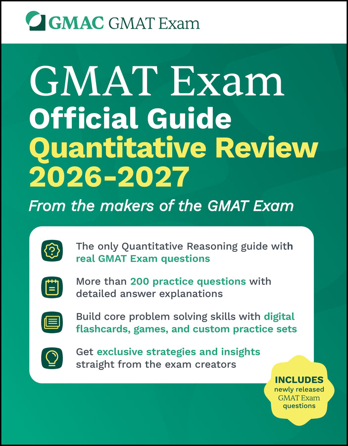 GMAT Official Guide Quantitative Review 2026 - 2027; Book + Online Question Bank (Paperback / softback) 9781394412655