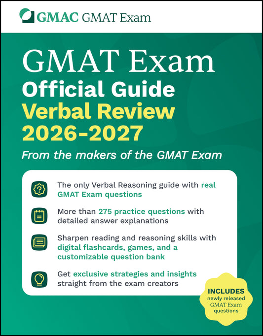 GMAT Official Guide Verbal Review 2026 - 2027; Book + Online Question Bank (Paperback / softback) 9781394412679