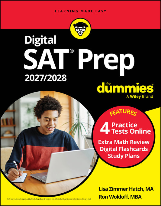 Digital SAT Prep 2027/2028 For Dummies; Book + 4 Full-Length Practice Tests & Flashcards Online (Paperback / softback) 9781394421510