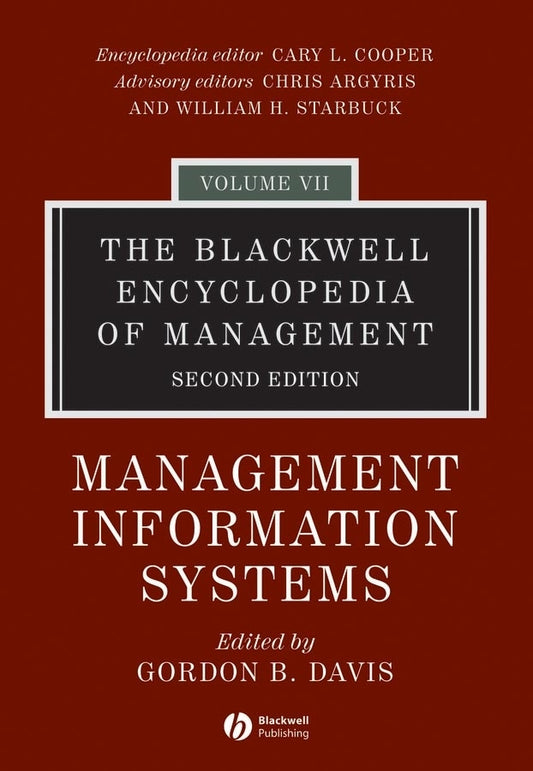 The Blackwell Encyclopedia of Management, Management Information Systems (Hardback) 9781405100656