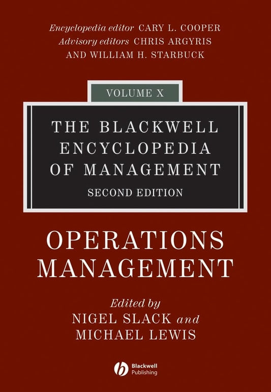The Blackwell Encyclopedia of Management, Operations Management (Hardback) 9781405110969