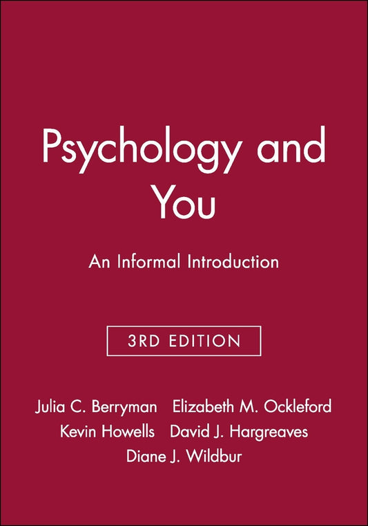 Psychology and You; An Informal Introduction (Paperback / softback) 9781405126984