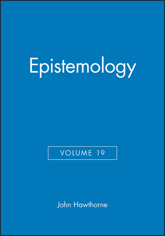 Epistemology, Volume 19 (Paperback / softback) 9781405139397