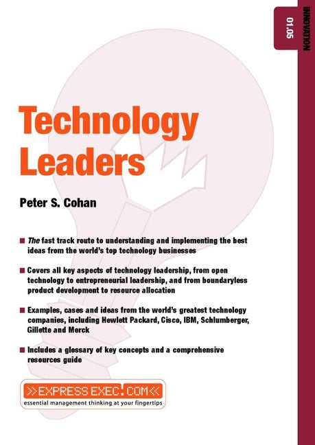 Technology Leaders; Innovation 01.05 (Paperback / softback) 9781841123813