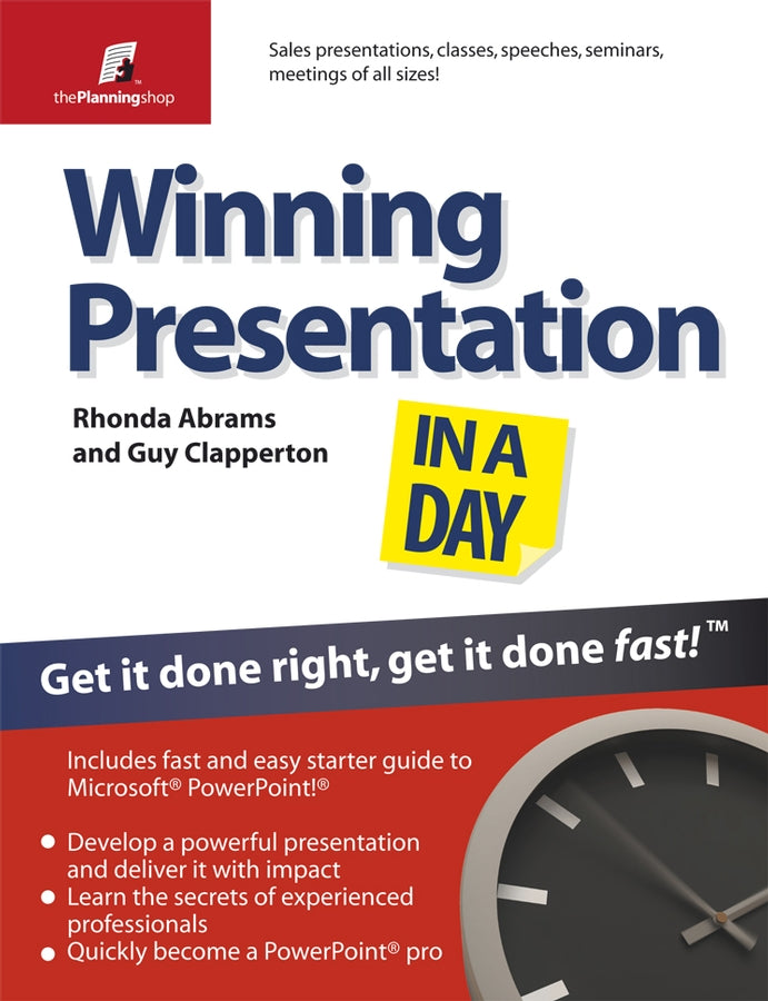 Winning Presentation in a Day; Get It Done Right, Get It Done Fast! (Paperback / softback) 9781841128061