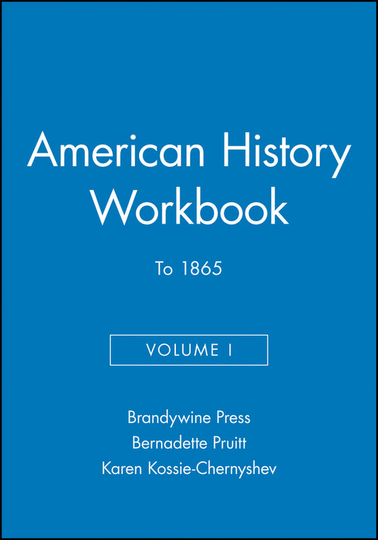 American History Workbook, Volume I; To 1865 (Paperback / softback) 9781881089728