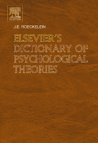 Elsevier's Dictionary of Psychological Theories (Hardback) 9780444517500