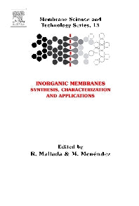 Inorganic Membranes: Synthesis, Characterization and Applications (Hardback) 9780444530707