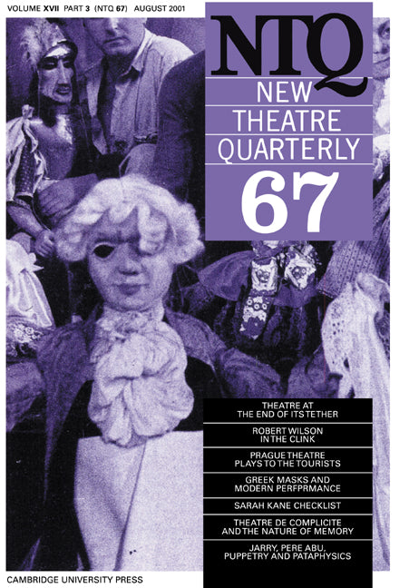 New Theatre Quarterly 67: Volume 17, Part 3 (Paperback) 9780521002806