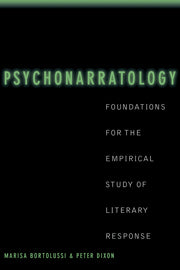Psychonarratology; Foundations for the Empirical Study of Literary Response (Hardback) 9780521804110