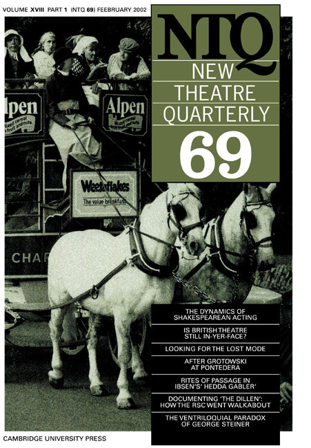 New Theatre Quarterly 69: Volume 18, Part 1 (Paperback) 9780521013147