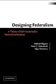 Designing Federalism; A Theory of Self-Sustainable Federal Institutions (Hardback) 9780521816182