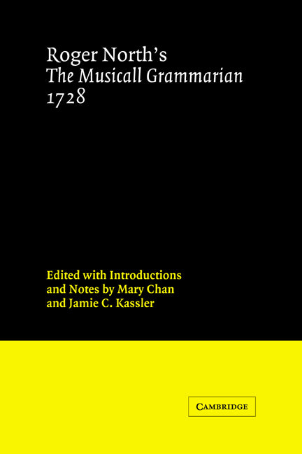 Roger North's The Musicall Grammarian 1728 (Paperback / softback) 9780521024914