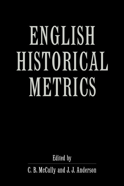 English Historical Metrics (Paperback / softback) 9780521026284