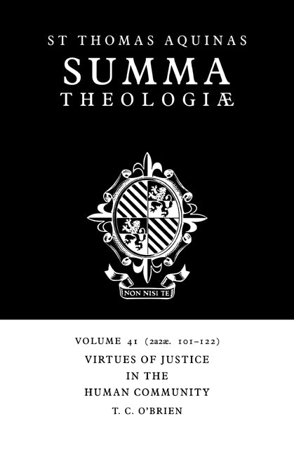 Summa Theologiae: Volume 41, Virtues of Justice in the Human Community; 2a2ae. 101-122 (Paperback / softback) 9780521029490